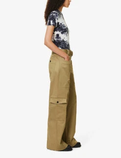 Detachable-belt Straight-leg Stretch-cotton Trousers -Whistlkes Style R04170124 KHAKIGREEN ALT01
