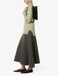 Jil Sander Turtleneck Silk, Cashmere And Wool-blend Jumper -Whistlkes Style R04173099 332 ALT01