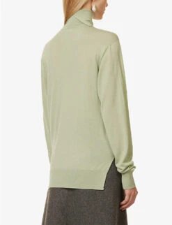 Jil Sander Turtleneck Silk, Cashmere And Wool-blend Jumper -Whistlkes Style R04173099 332 ALT03