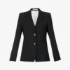Corseted Peaked-lapel Regular-fit Stretch-wool Jacket -Whistlkes Style R04173367 BLACK M