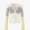 Striped Purl-knit Recycled-cashmere And Organic-cotton Blend Cardigan -Whistlkes Style R04173379 CREMALEMONICE M