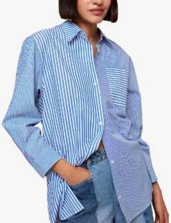 Whistles Millie Stripe Oversized Cotton Shirt -Whistlkes Style R04175228 MULTICOLOURED ALT02