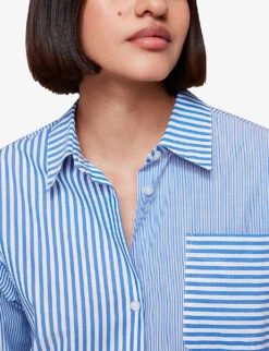 Whistles Millie Stripe Oversized Cotton Shirt -Whistlkes Style R04175228 MULTICOLOURED ALT04
