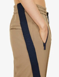 Sacai Technical Contrast-panel Straight-leg Mid-rise Woven Trousers -Whistlkes Style R04180386 BEIGE ALT04