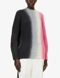 Sacai Tie-dye Wool-blend Knitted Jumper -Whistlkes Style R04180396 CGRAYPINK ALT02