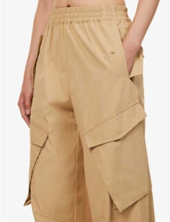 Dion Lee Wide-leg Mid-rise Cotton Cargo Trousers -Whistlkes Style R04181853 DUNE ALT04