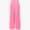 ME AND EM Pressed-pleat Wide-leg High-rise Stretch-woven Trousers
