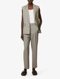 Falsetto V-neck Wool Vest -Whistlkes Style R04183793 CAMBRIDGESTRIPE ALT01