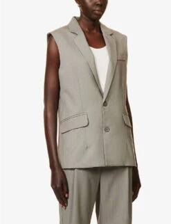 Falsetto V-neck Wool Vest -Whistlkes Style R04183793 CAMBRIDGESTRIPE ALT02