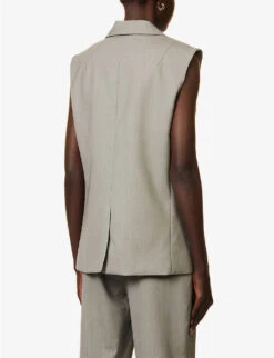 Falsetto V-neck Wool Vest -Whistlkes Style R04183793 CAMBRIDGESTRIPE ALT03