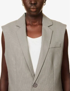 Falsetto V-neck Wool Vest -Whistlkes Style R04183793 CAMBRIDGESTRIPE ALT04