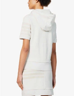 Short-sleeved Logo-print Cotton-jersey Hoody -Whistlkes Style R04185354 NATURALWHITE ALT03