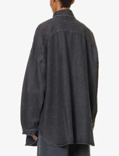 Dallas Oversized Faded-wash Denim Shirt -Whistlkes Style R04186445 DARKGREY ALT03