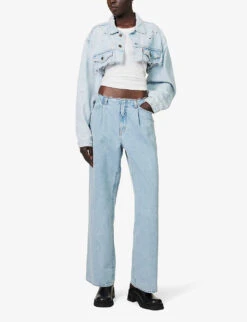 Kennedy Raw-waistband Wide-leg Mid-rise Jeans 9 Kennedy Raw-waistband Wide-leg Mid-rise Jeans -Whistlkes Style R04186800 POWDERBLUE ALT01