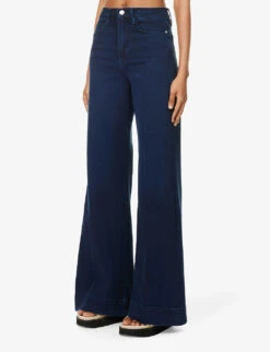 FRAME Le Palazzo Wide-leg High-rise Stretch-denim Jeans -Whistlkes Style R04187481 FIONA ALT02
