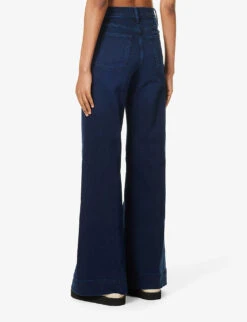 FRAME Le Palazzo Wide-leg High-rise Stretch-denim Jeans -Whistlkes Style R04187481 FIONA ALT03