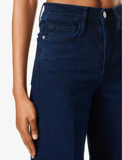 FRAME Le Palazzo Wide-leg High-rise Stretch-denim Jeans -Whistlkes Style R04187481 FIONA ALT04