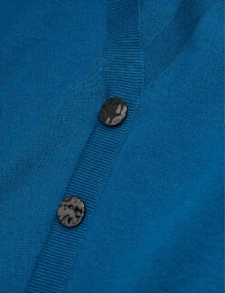 THE KOOPLES V-neck Rib-trim Stretch-knitted Cardigan -Whistlkes Style R04187713 MEDIUMBLUE ALT02