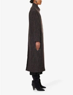 Isabel Marant Etoile Sabine Brushed-texture Wool Coat -Whistlkes Style R04188805 BROWN ALT02