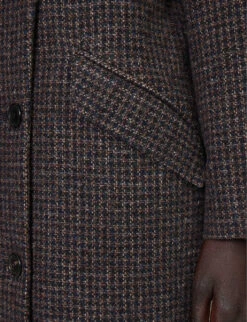 Isabel Marant Etoile Sabine Brushed-texture Wool Coat -Whistlkes Style R04188805 BROWN ALT05