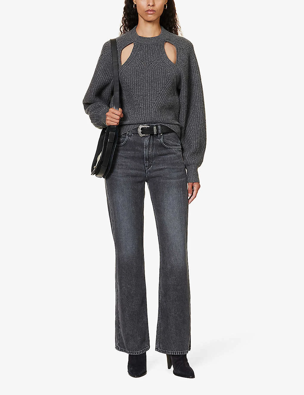 Isabel Marant Etoile Belvira Faded-wash Flared-leg High-rise Woven Jeans 4 Isabel Marant Etoile Belvira Faded-wash Flared-leg High-rise Woven Jeans - Image 2
