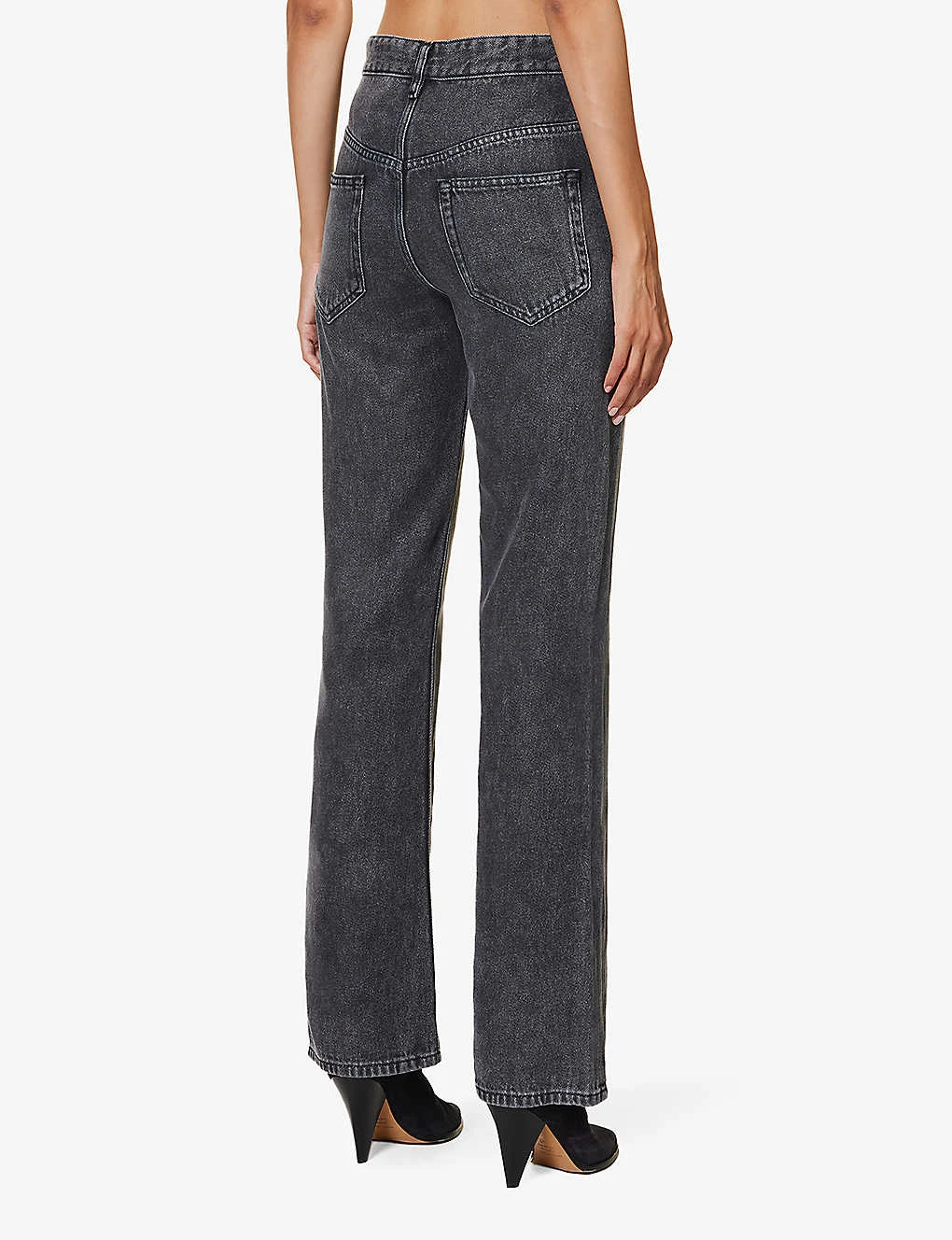 Isabel Marant Etoile Belvira Faded-wash Flared-leg High-rise Woven Jeans 6 Isabel Marant Etoile Belvira Faded-wash Flared-leg High-rise Woven Jeans - Image 4