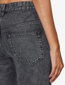 Isabel Marant Etoile Belvira Faded-wash Flared-leg High-rise Woven Jeans 13 Isabel Marant Etoile Belvira Faded-wash Flared-leg High-rise Woven Jeans -Whistlkes Style R04188810 GREY ALT05