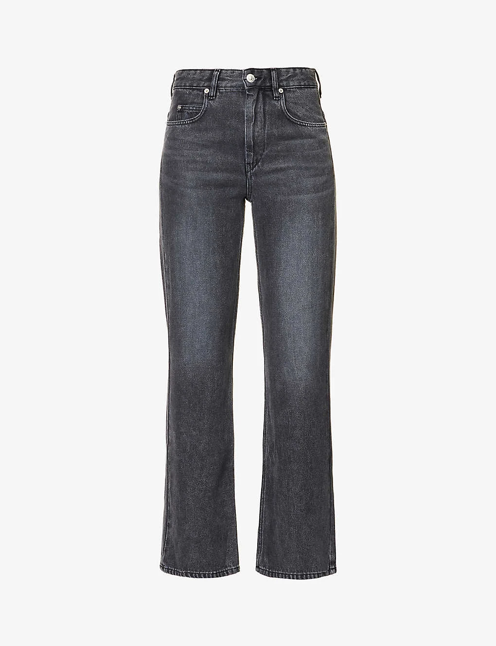 Isabel Marant Etoile Belvira Faded-wash Flared-leg High-rise Woven Jeans 3 Isabel Marant Etoile Belvira Faded-wash Flared-leg High-rise Woven Jeans