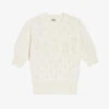 CLAUDIE PIERLOT Madrigal Puff-sleeve Decorative-stitch Cotton-blend Jumper -Whistlkes Style R04189892 NATURELS M