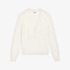 CLAUDIE PIERLOT Pointelle V-neck Cotton-blend Cardigan -Whistlkes Style R04189896 NATURELS M