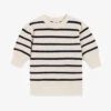 CLAUDIE PIERLOT Manouk Stripe-pattern Short-sleeve Wool-blend Jumper -Whistlkes Style R04189908 DIVERS M