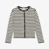 CLAUDIE PIERLOT Milou Two-tone Stripe Wool-blend Cardigan -Whistlkes Style R04189943 DIVERS M