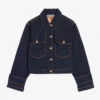 CLAUDIE PIERLOT Villy Straight-fit Cropped-length Stretch-denim Jacket -Whistlkes Style R04189955 DENIMJEAN M