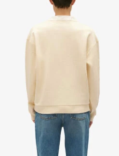 CLAUDIE PIERLOT Toupie Removable-collar Long-sleeve Cotton Jumper -Whistlkes Style R04189974 NATURELS ALT03