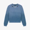Maje Tonix Gradient Jewel-embellished Cotton-jersey Sweatshirt