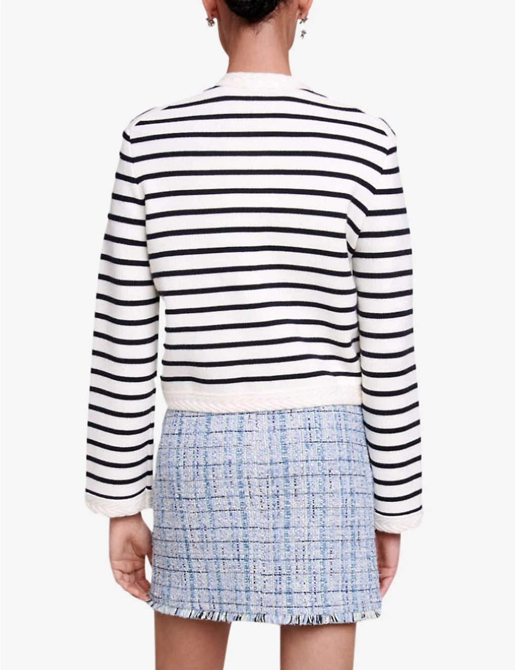 Maje Maracasse Striped Stretch-knit Cardigan 6 Maje Maracasse Striped Stretch-knit Cardigan - Image 4