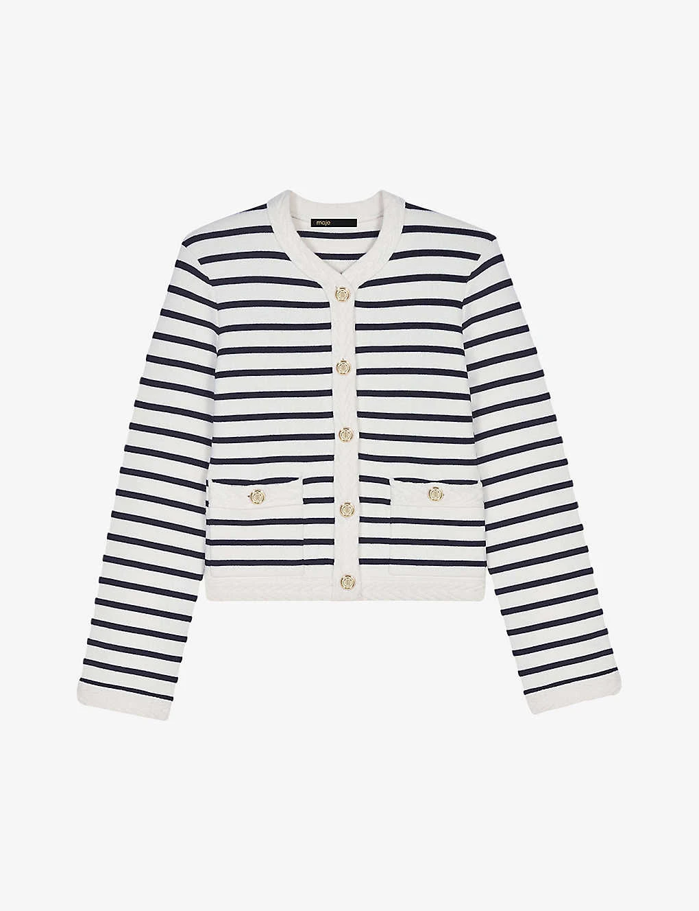 Maje Maracasse Striped Stretch-knit Cardigan 3 Maje Maracasse Striped Stretch-knit Cardigan