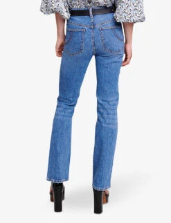 Maje Penelope Straight-leg Stretch-denim Jeans -Whistlkes Style R04190327 BLEUS ALT03