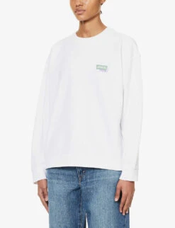 Levis Salinas Brand-embroidered Cotton Sweatshirt -Whistlkes Style R04191376 CREWMINIBWHITSBR ALT02