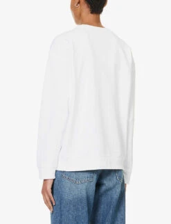 Levis Salinas Brand-embroidered Cotton Sweatshirt -Whistlkes Style R04191376 CREWMINIBWHITSBR ALT03