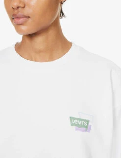 Levis Salinas Brand-embroidered Cotton Sweatshirt -Whistlkes Style R04191376 CREWMINIBWHITSBR ALT04