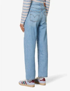 Levis Ribcage Distressed Straight-leg High-rise Jeans 12 Levis Ribcage Distressed Straight-leg High-rise Jeans -Whistlkes Style R04191397 Z5993MEDIUMINDIGO ALT03