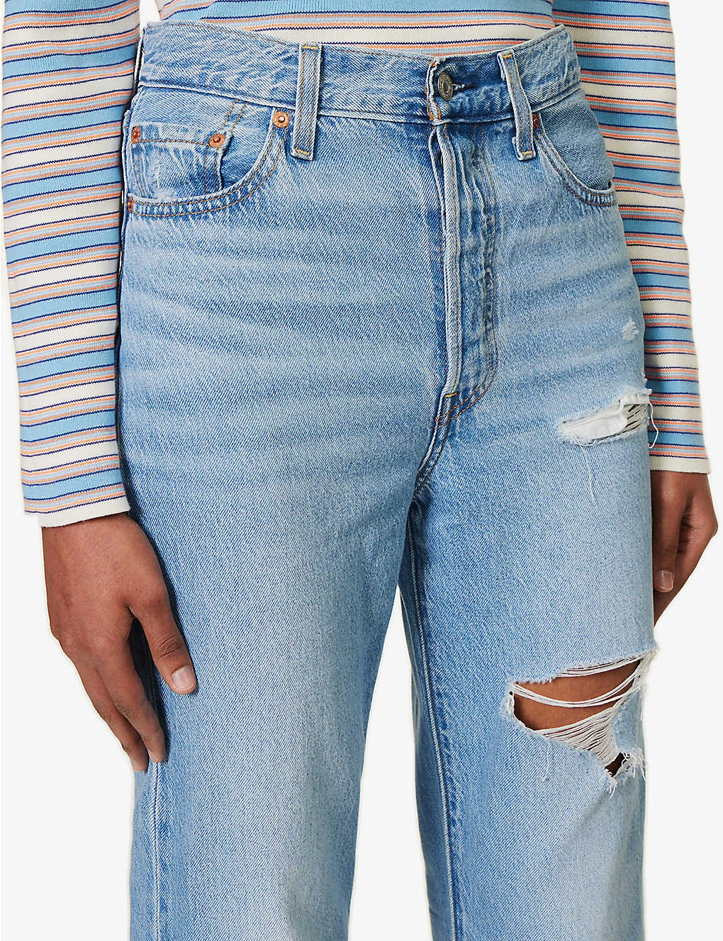 Levis Ribcage Distressed Straight-leg High-rise Jeans 7 Levis Ribcage Distressed Straight-leg High-rise Jeans - Image 5