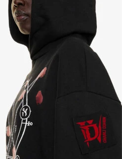 Charli Cohen X Diablo IV Graphic-print Relaxed-fit Organic-cotton Hoody -Whistlkes Style R04192232 BLACKRED ALT04
