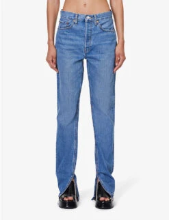 RE/DONE 70s Faded-wash Straight-leg Mid-rise Jeans -Whistlkes Style R04192456 ATOMIC ALT02