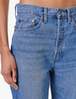 RE/DONE 70s Faded-wash Straight-leg Mid-rise Jeans -Whistlkes Style R04192456 ATOMIC ALT04