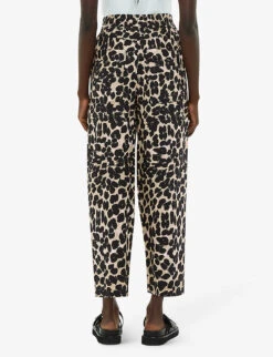 Whistles Leopard-print Elasticated-waist Cotton Trousers -Whistlkes Style R04193424 MULTICOLOURED ALT02