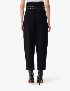 IRO Malti Belted Tapered-leg Mid-rise Denim Jeans -Whistlkes Style R04196522 BLA01 ALT03