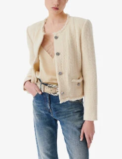 IRO Deana Boxy-fit Tweed Jacket -Whistlkes Style R04196542 ECR01 ALT02