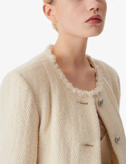 IRO Deana Boxy-fit Tweed Jacket -Whistlkes Style R04196542 ECR01 ALT04